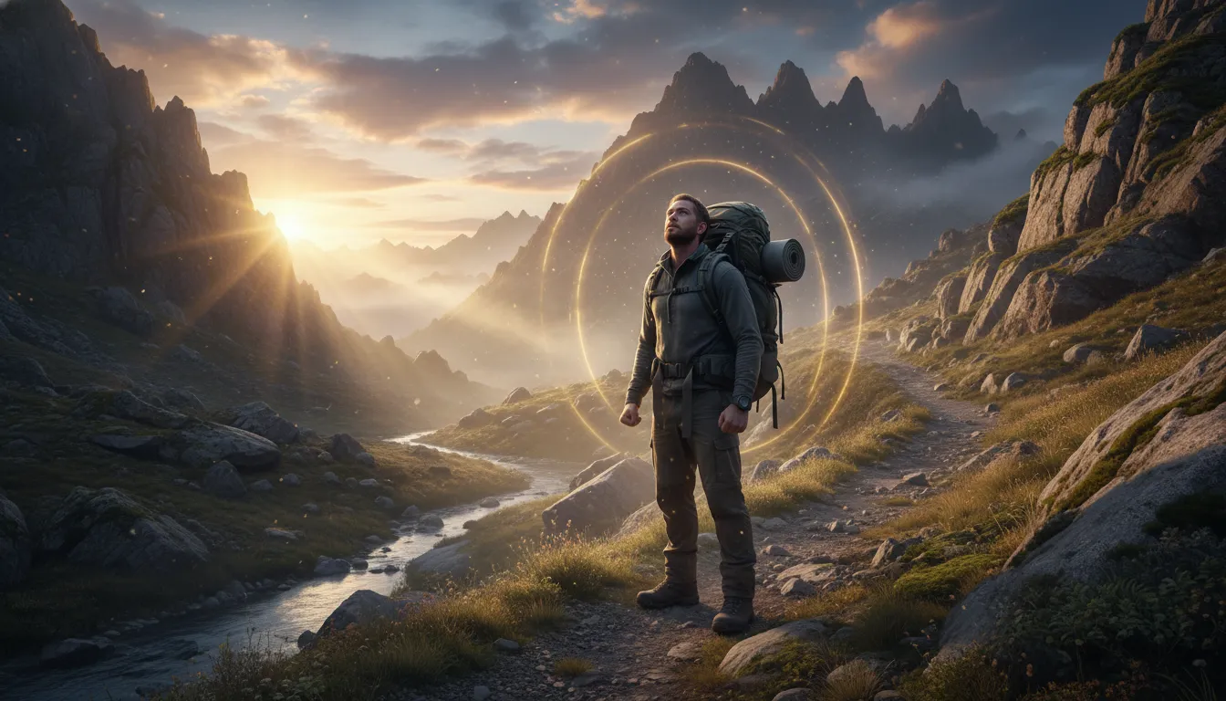 Person standing strong at dawn, symbolizing a prayer for strength to face life's challenges.