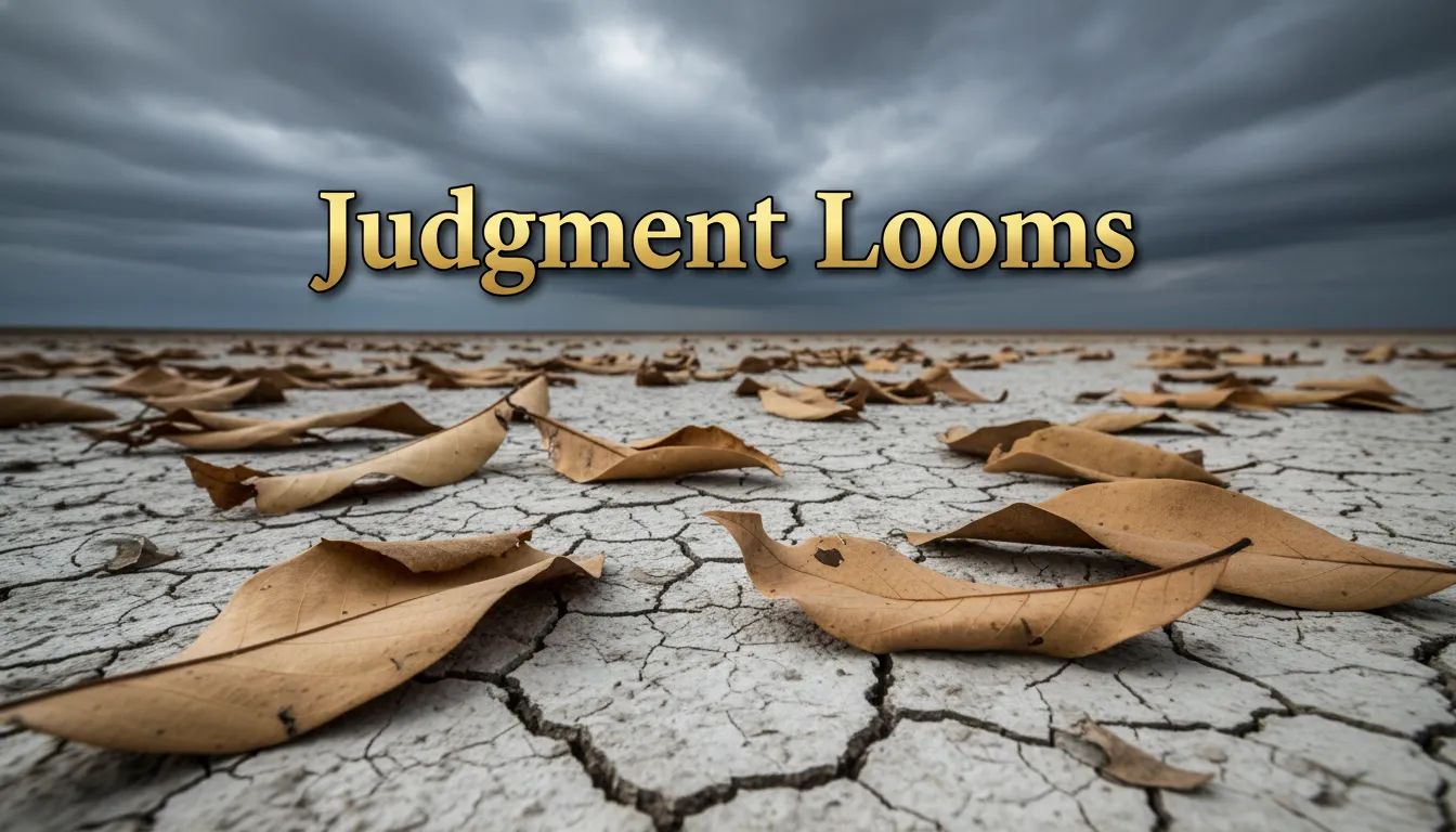 Dead leaves judgment, consequences of sin, spiritual barrenness, divine warning.