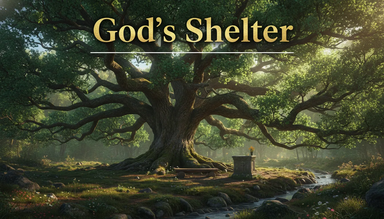 Leaves provide shelter, divine protection, shade from elements, safe haven.