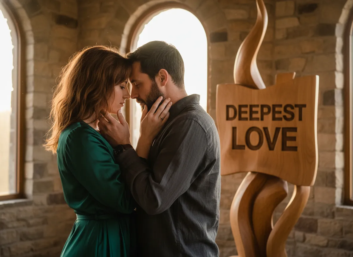 Deeply in love couple, profound connection, true love messages for wife.