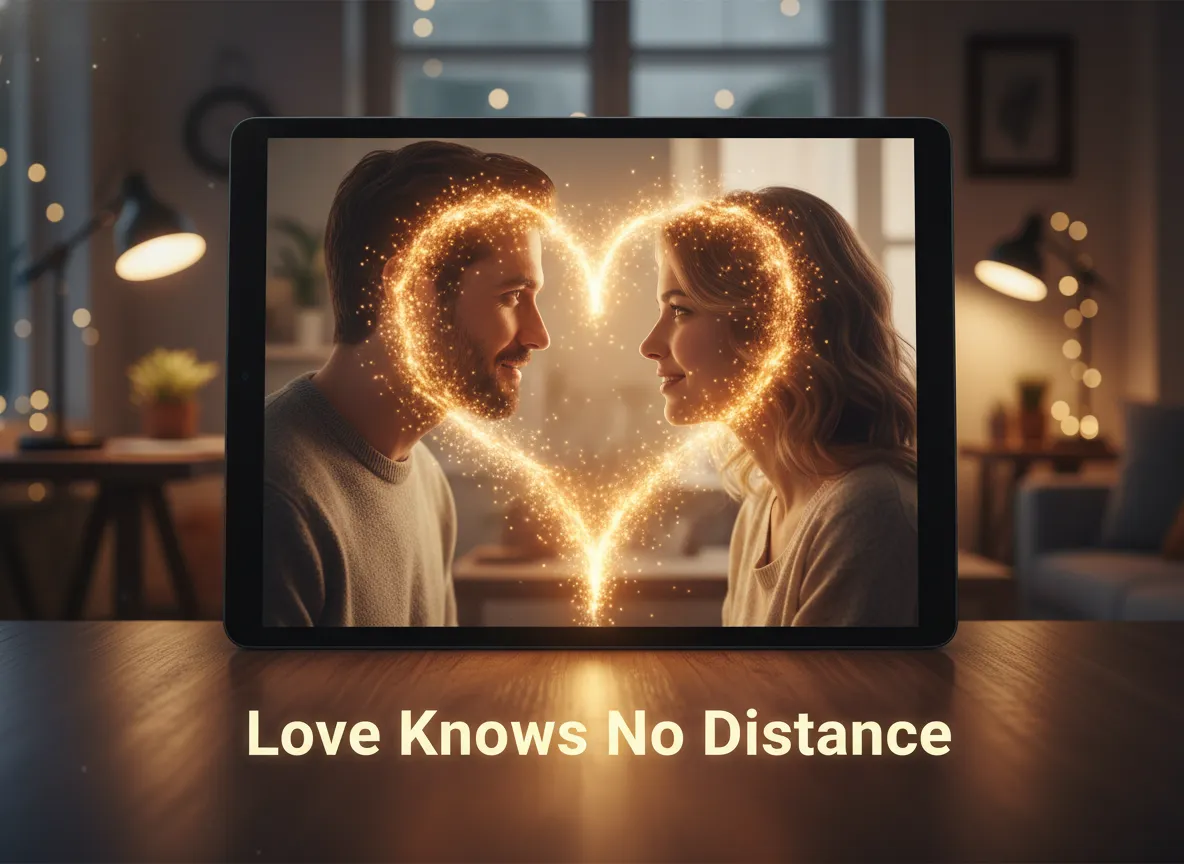 Long distance relationship couple, missing each other, trust despite separation.
