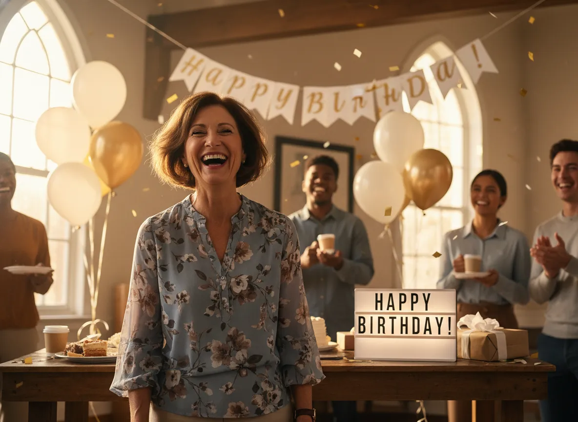 Happy birthday wishes to a wonderful pastor's wife, full of joy and celebration.