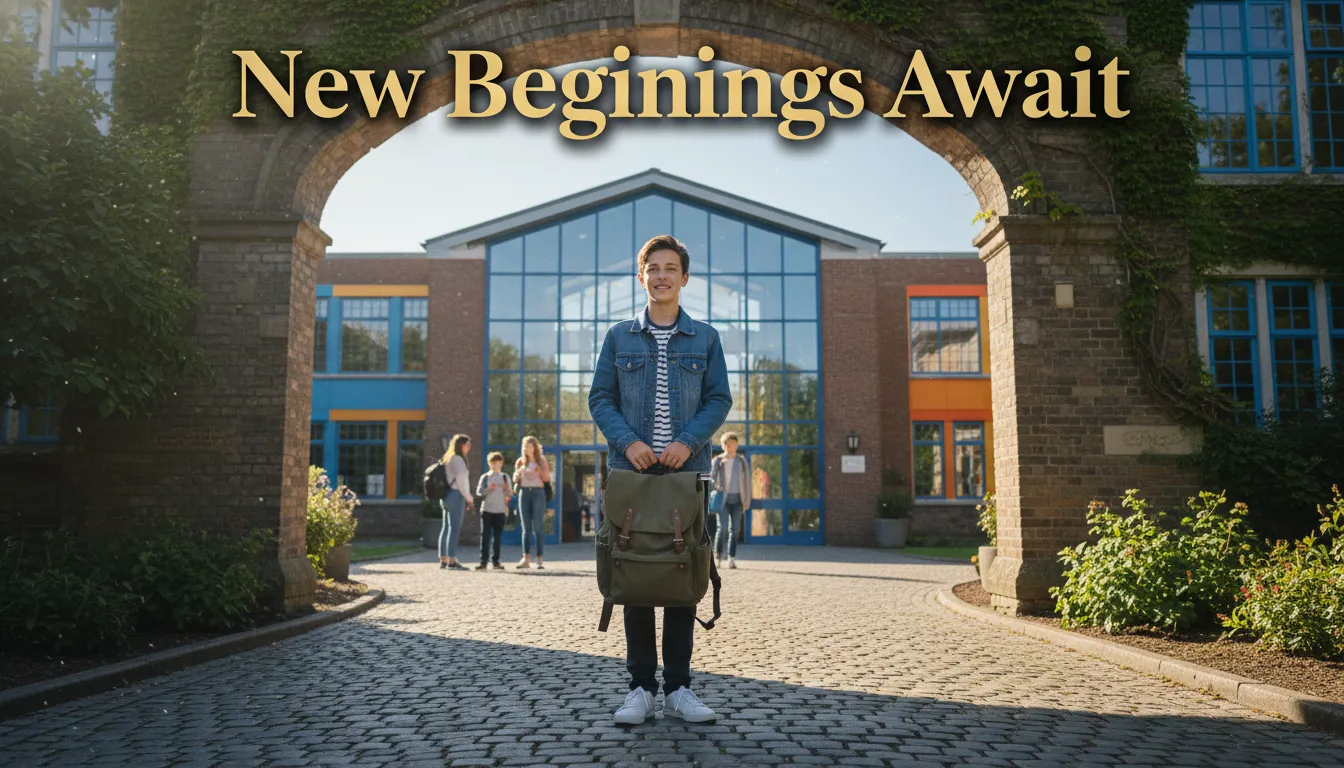 Student on first day of school, welcome wishes.
