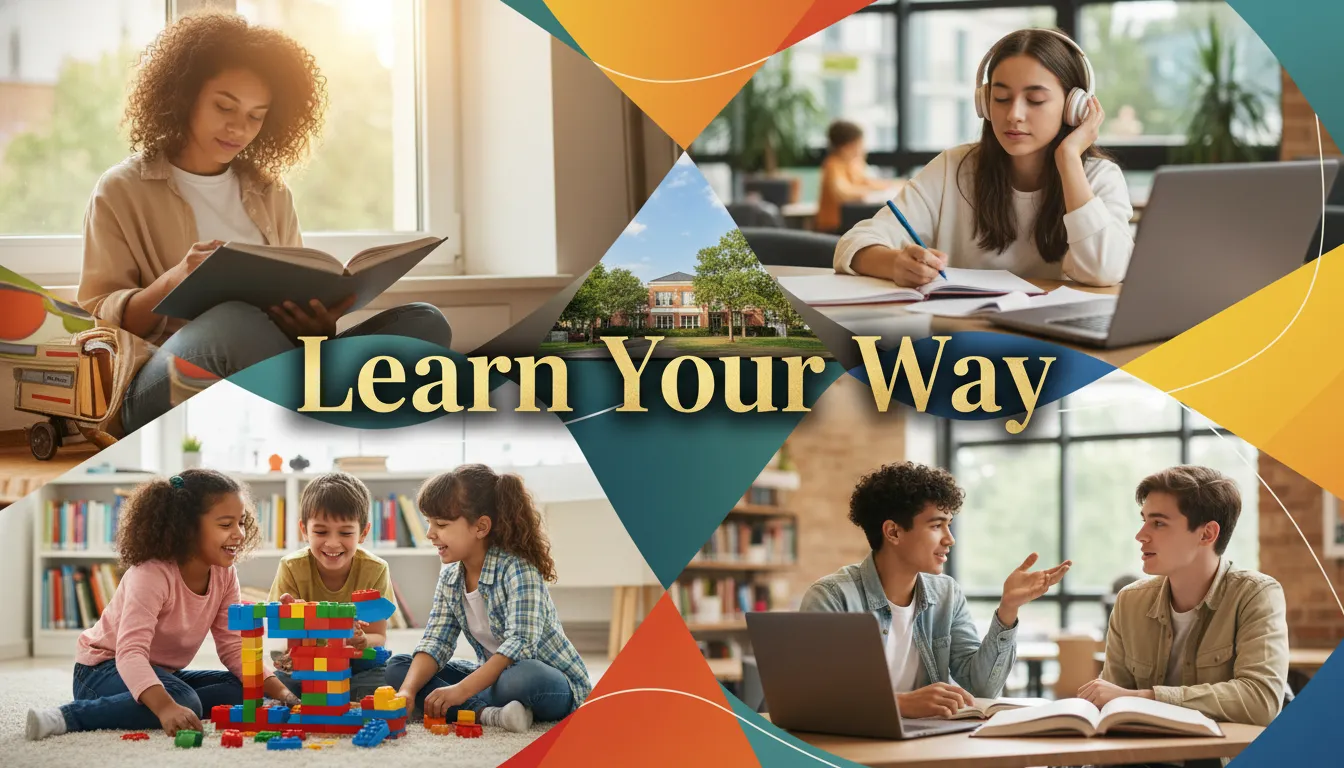 Students with different learning styles, diverse education.