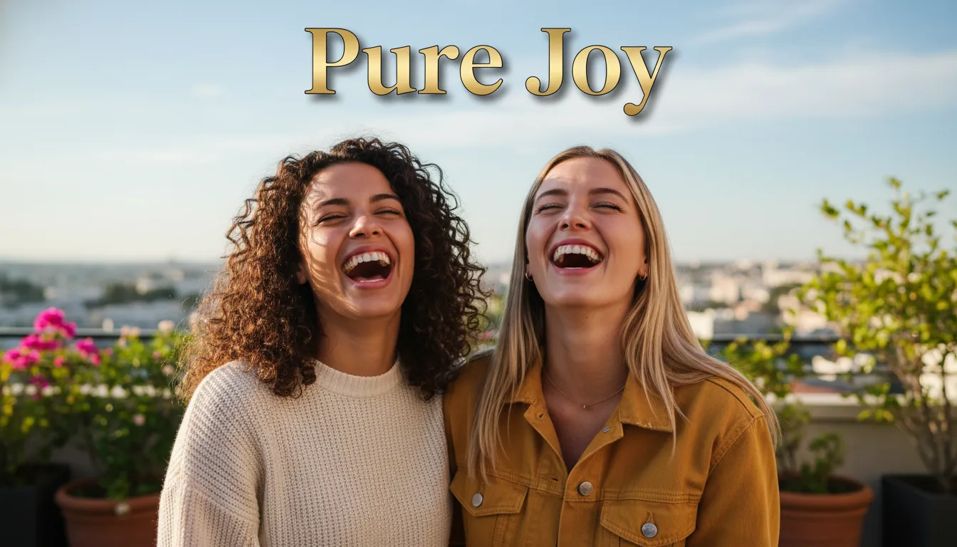 Friends laughing, bringing joy and happiness.