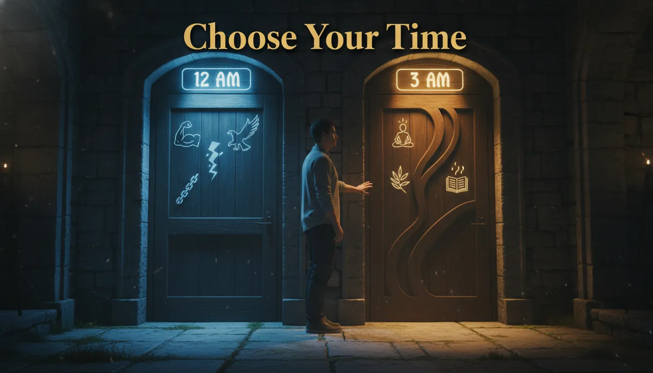 Choosing prayer times, deciding between midnight and 3 AM prayer needs.