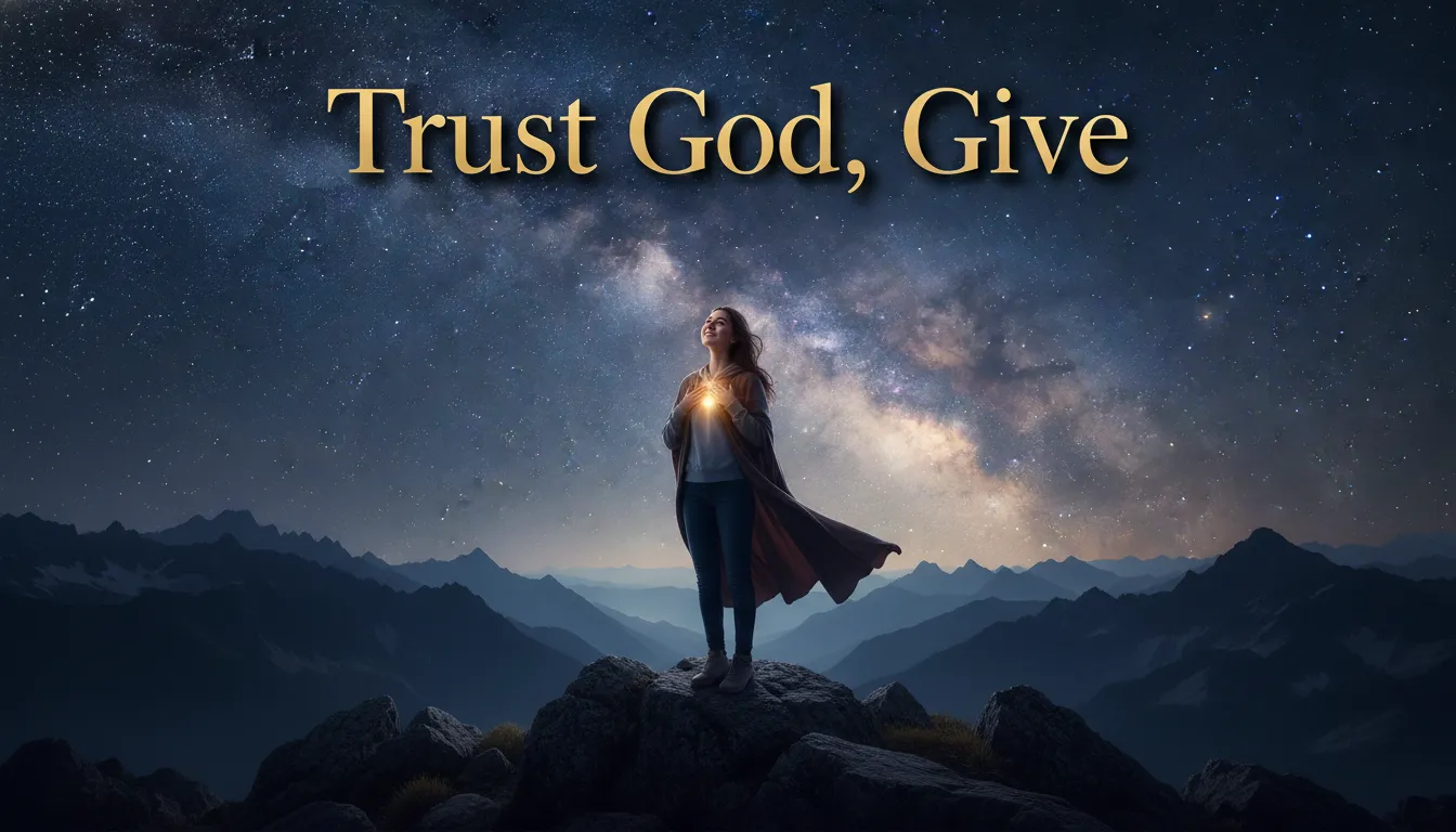 Symbolic image of faith and trust when giving, a person looking skyward.