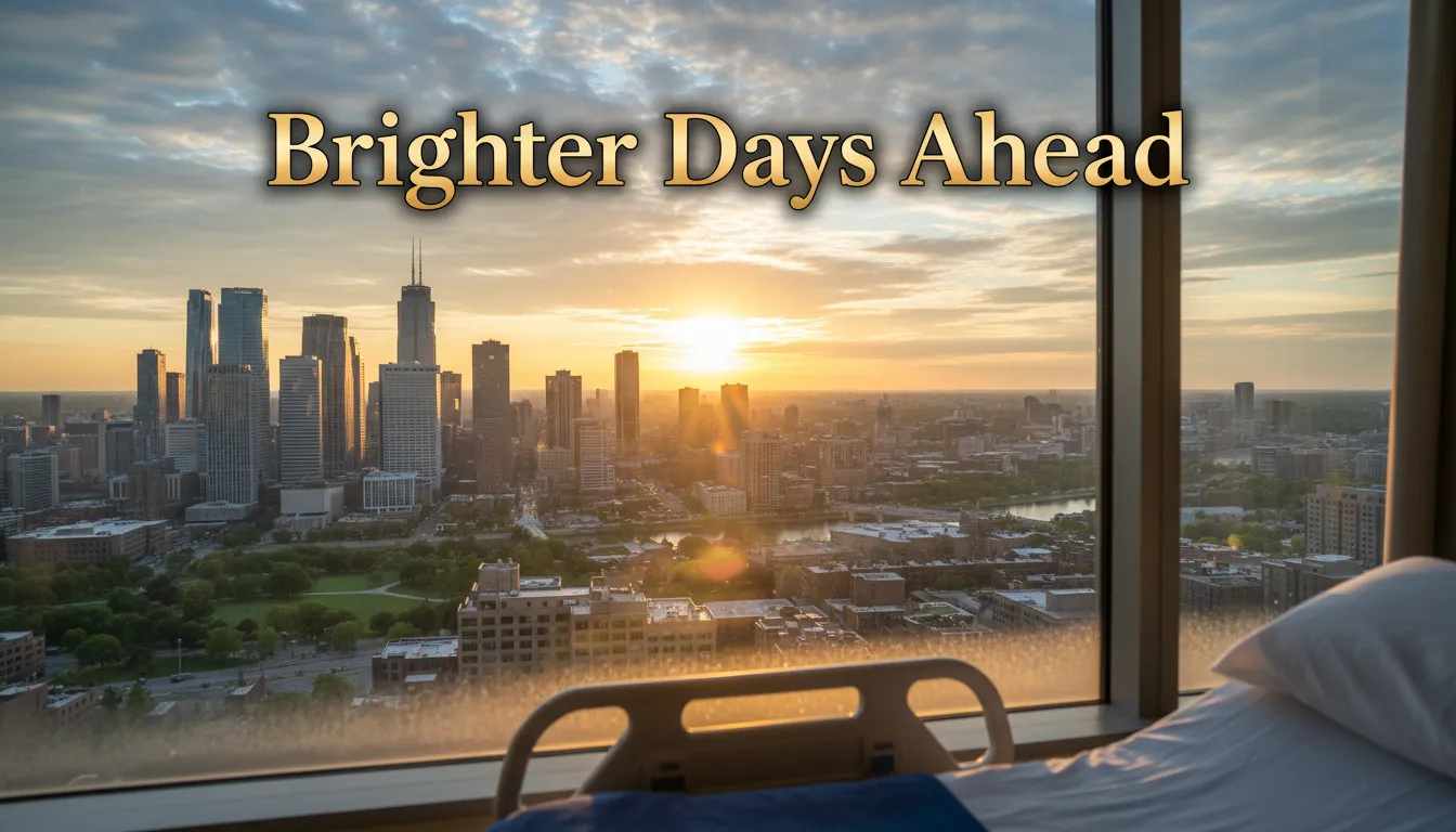 Sunrise view from hospital window