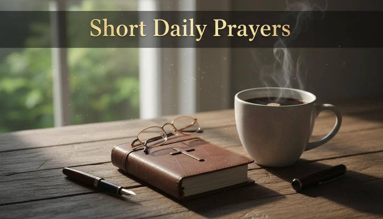 Daily prayer journal and coffee in soft morning light