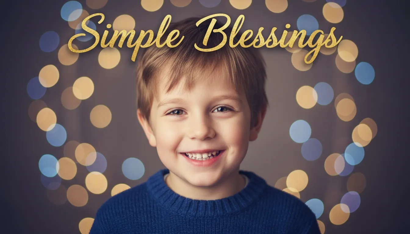 A happy boy surrounded by soft glowing light