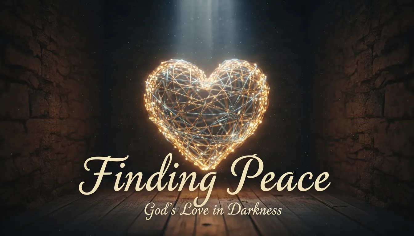 Heart-shaped light symbolizing comfort in darkness.