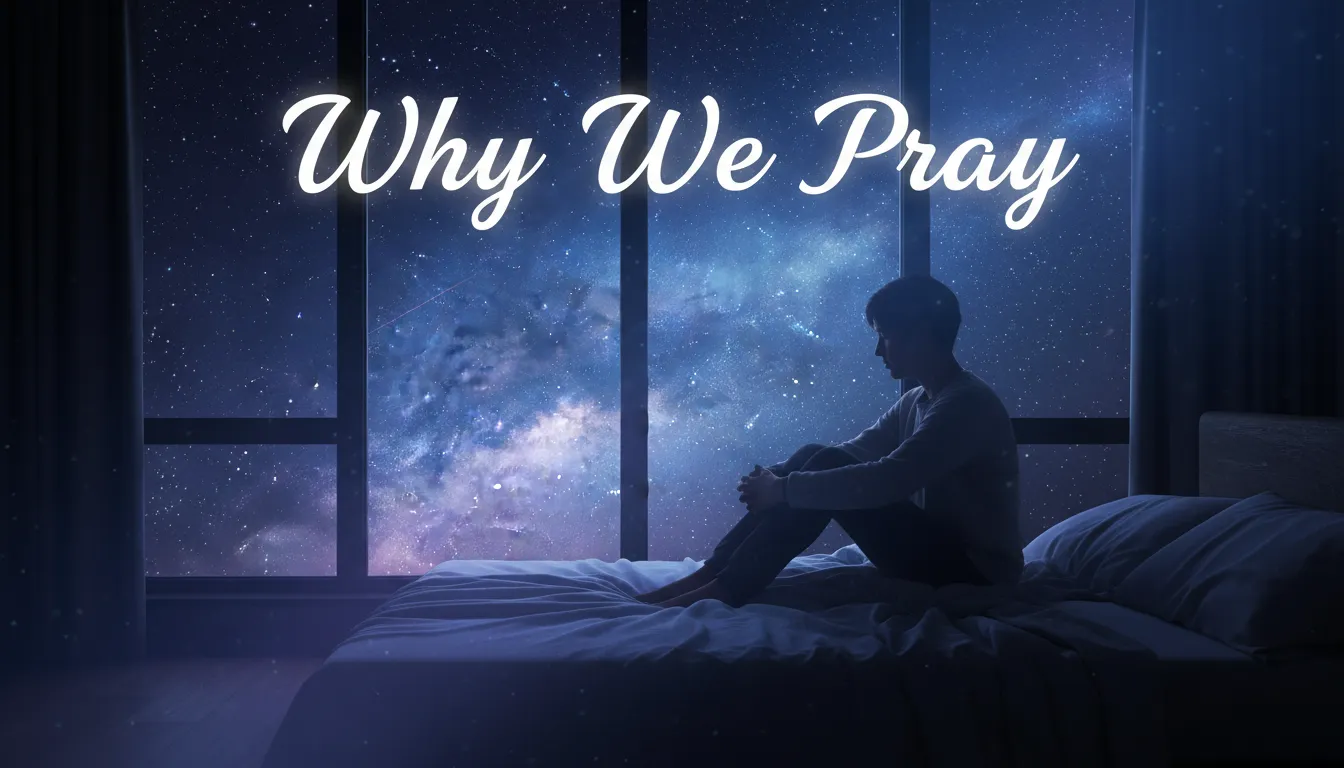 A person sitting on a bed in prayer during the night! prayers for sleeplessness 