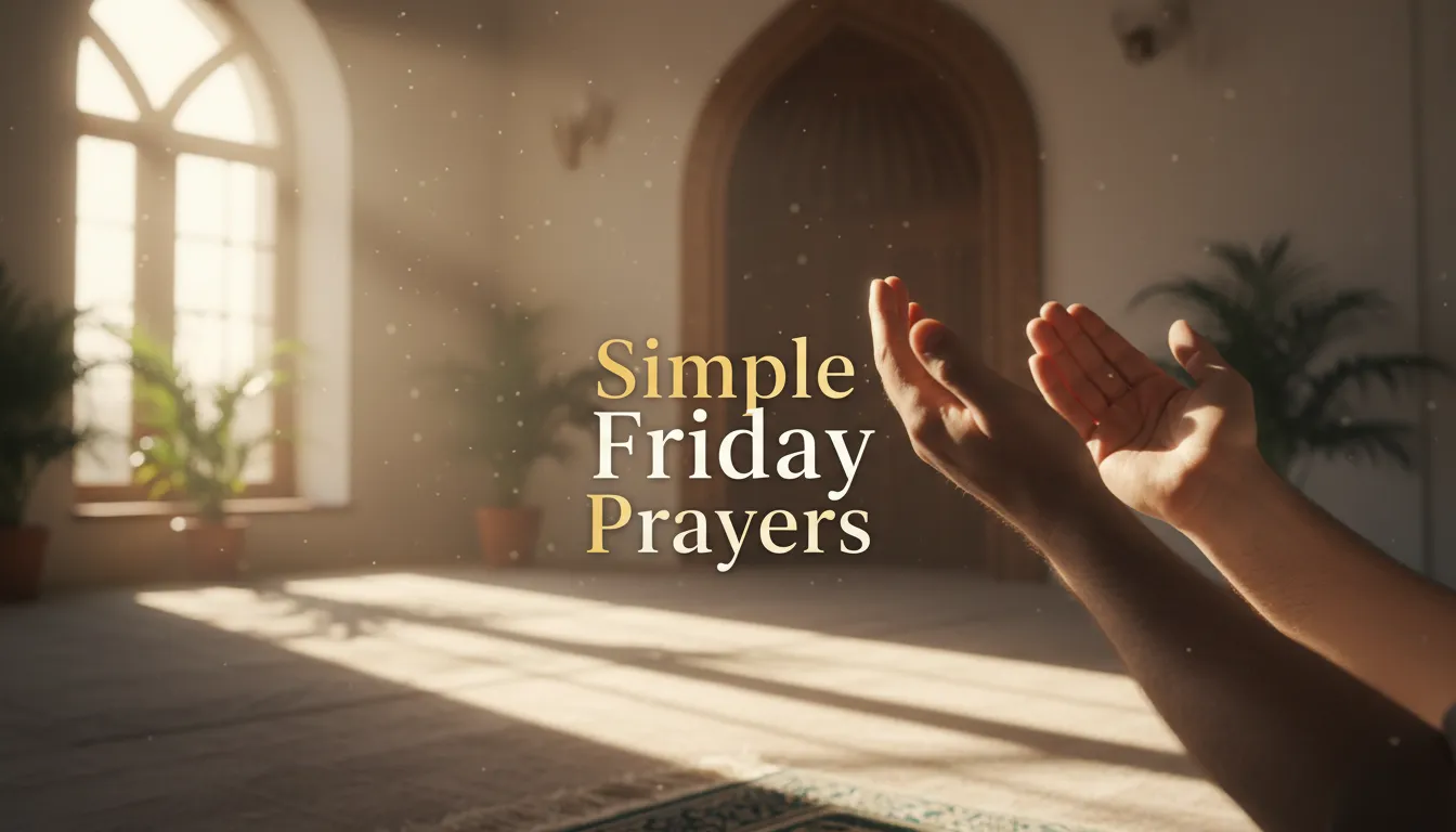 Close-up of hands in prayer for simple Jummah duas.