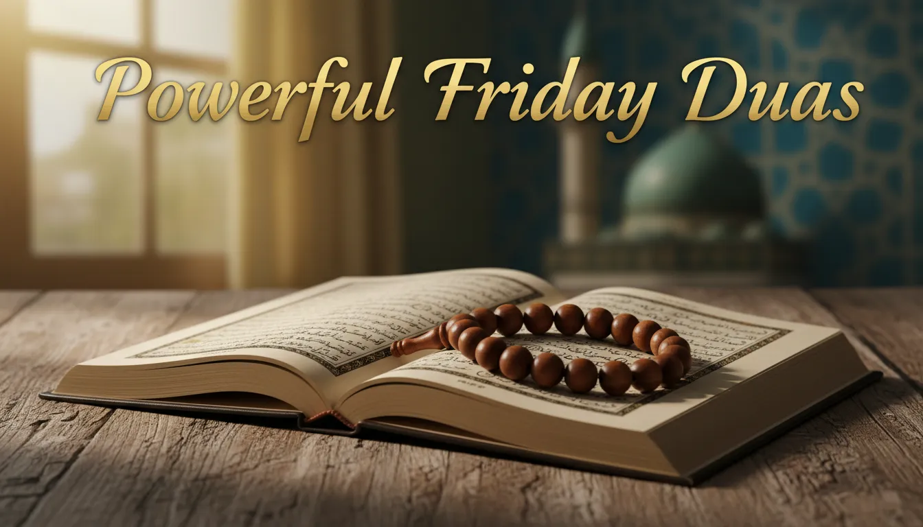 The Holy Quran and prayer beads for powerful Friday remembrance.