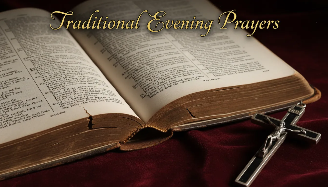 Traditional Catholic prayer book and crucifix.