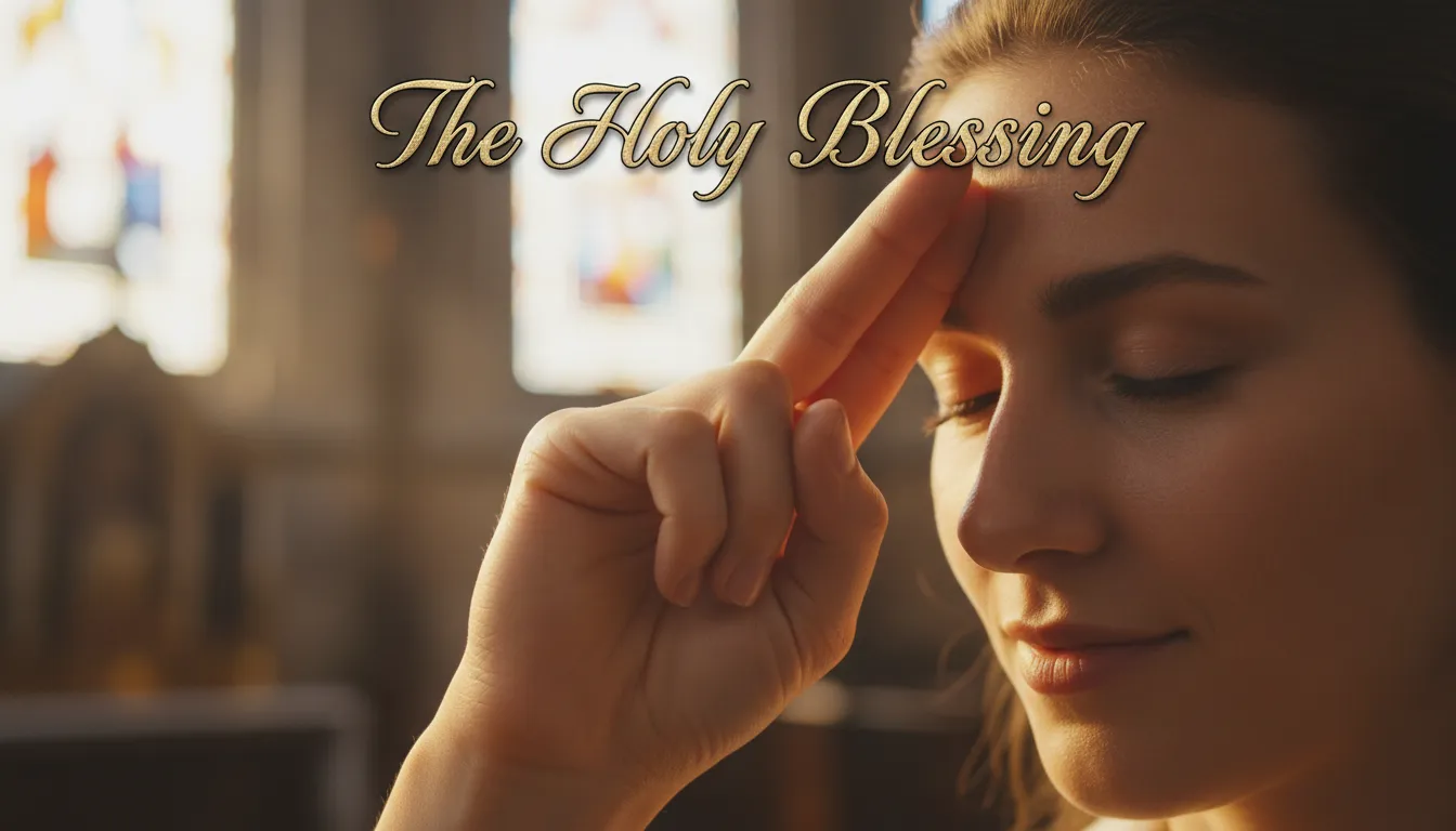 Person making the Sign of the Cross.