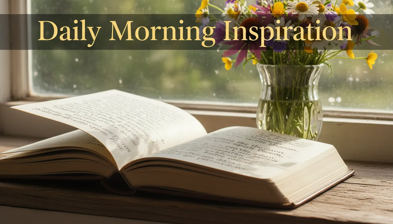 Inspirational Good Morning Quotes for a Friend displayed in a peaceful morning setting.