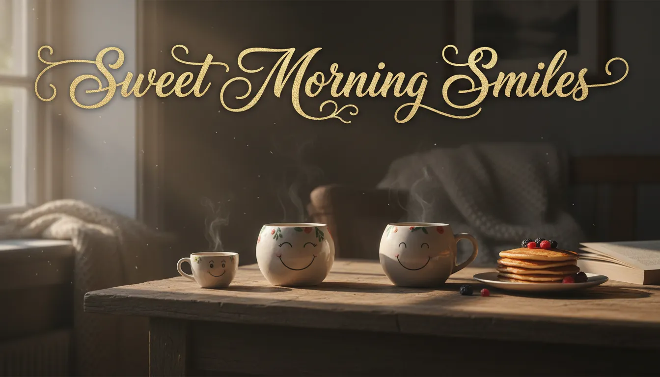 Cute Good Morning Texts for Her featuring sweet and charming mugs to make her smile.