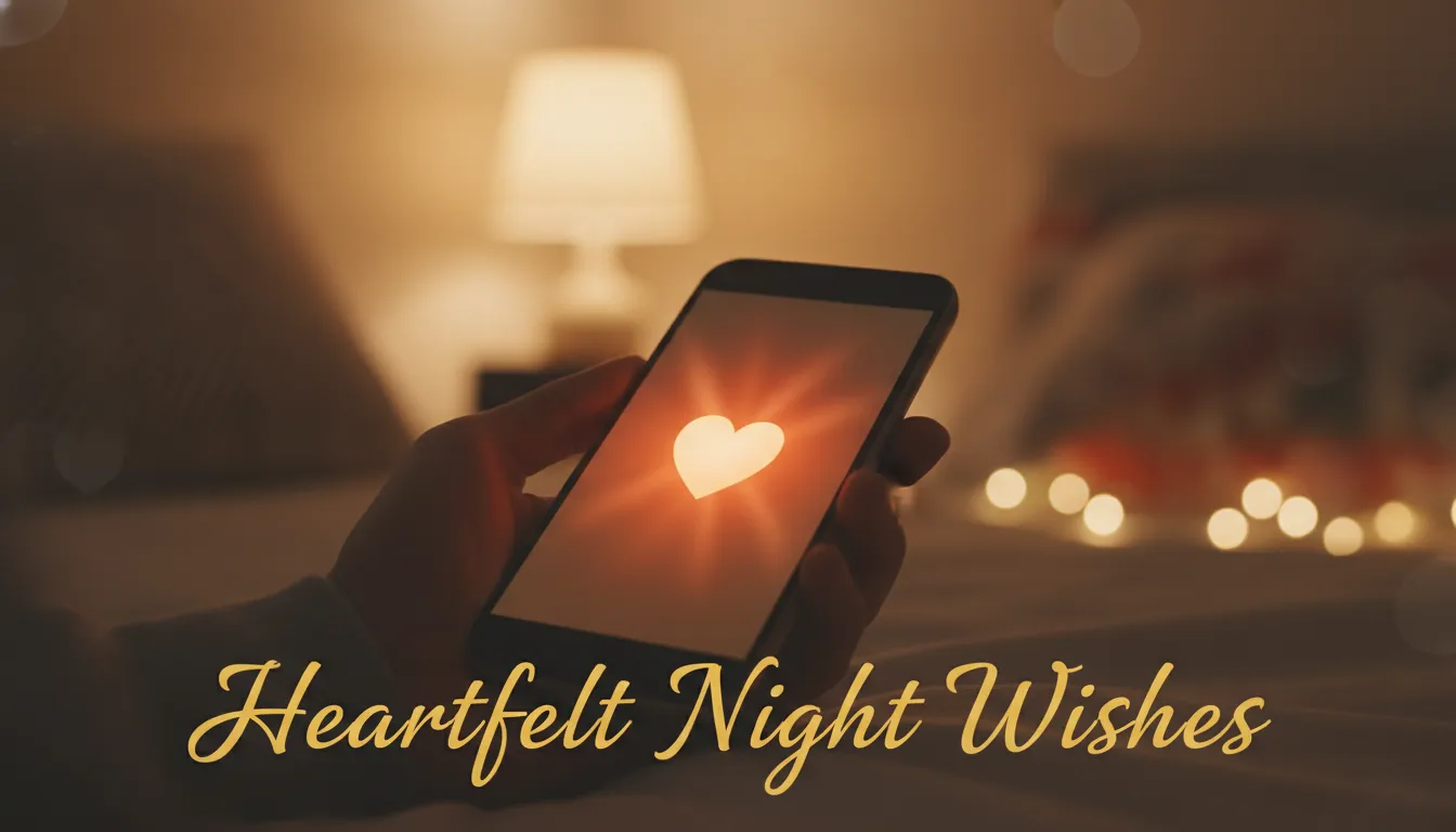 Good Night Love Messages for Her - A close-up of an intimate and heartfelt message being sent to a loved one at night.