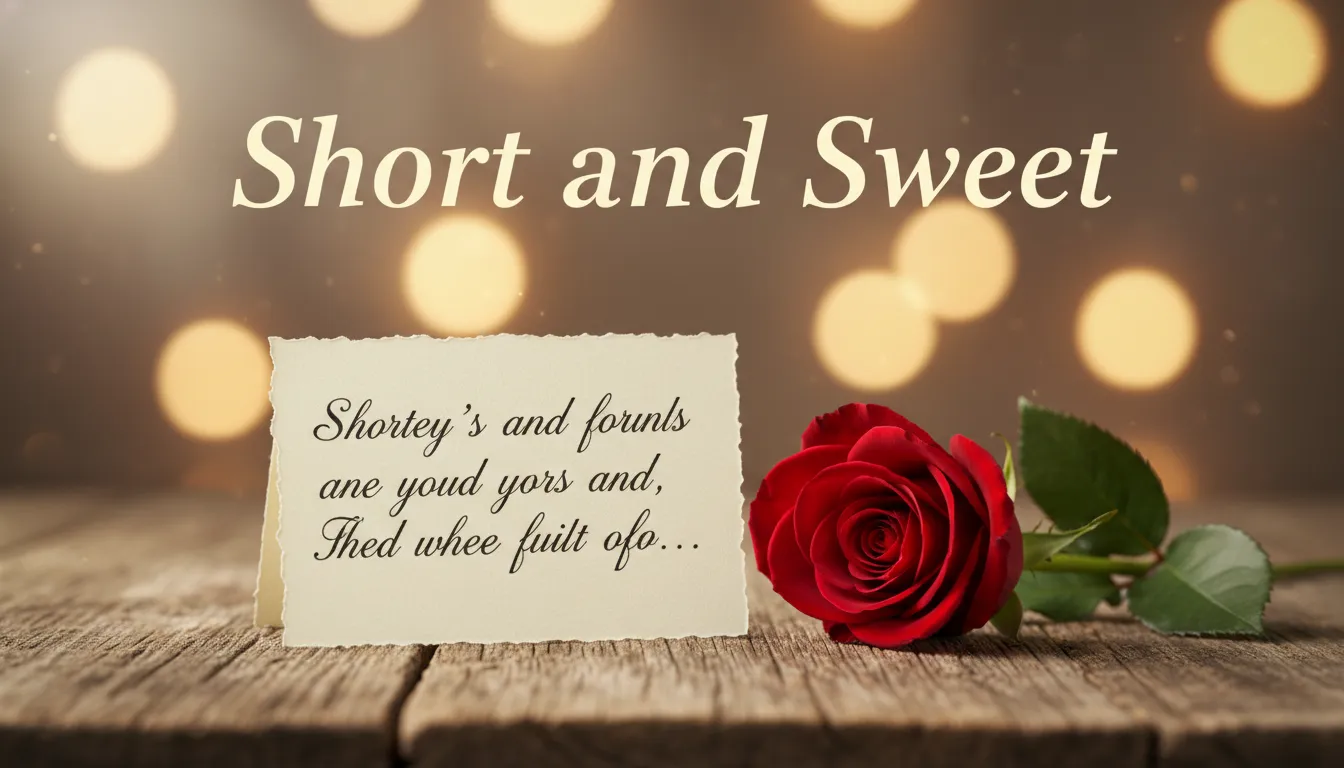 Short and Sweet I Miss You Messages for Her written on a small card next to a rose.