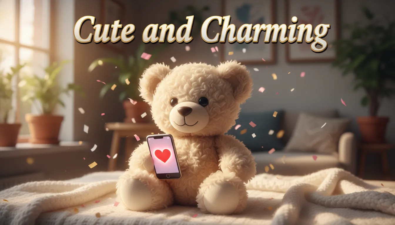 Cute I Miss You Texts to Make Her Smile with a teddy bear and heart emoji.