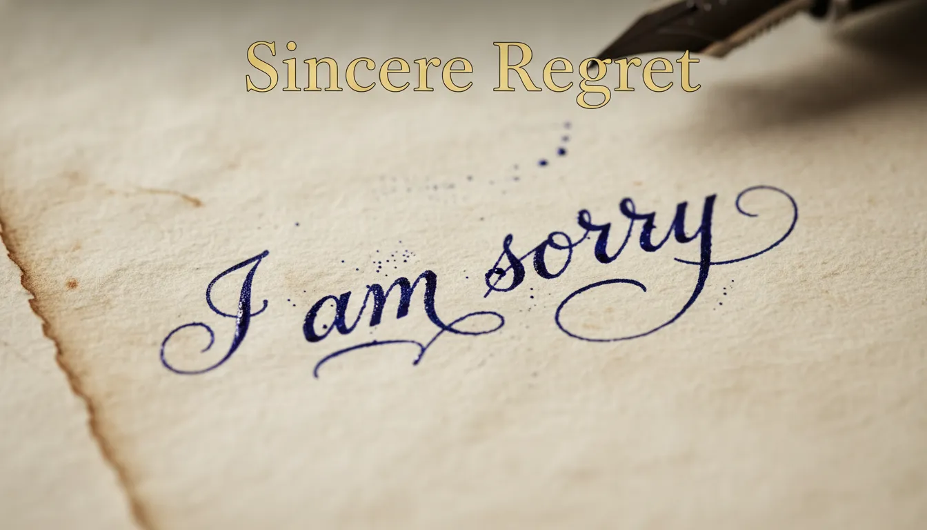 Heart-touching Ways to Say Sorry for My Mistake Messages captured in elegant ink calligraphy