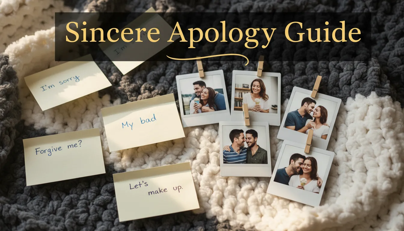 Samples of How To Apologize Sincerely shown through romantic notes and photos