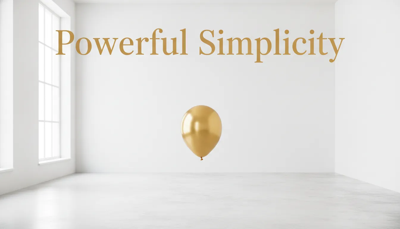 Minimalist gold balloon representing Short Birthday Wishes for Myself and the power of concise intentional messages.