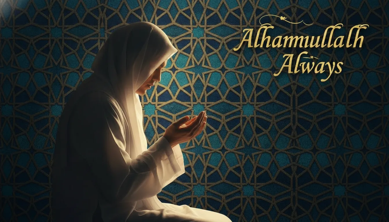 Muslim individual offering Islamic Birthday Wishes for Myself with gratitude to Allah and sincere dua for the year ahead.