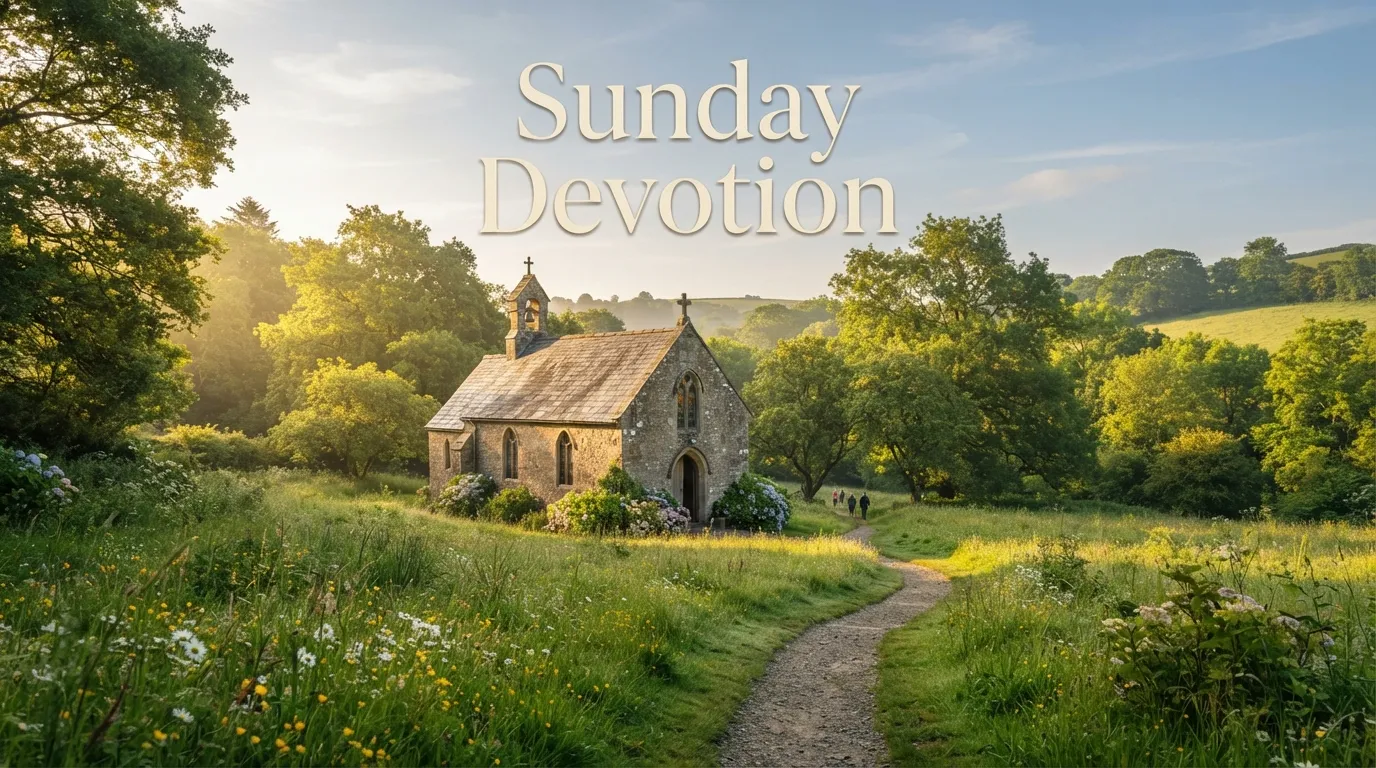 A beautiful stone chapel in morning light, illustrating Sunday Morning Prayers to deepen faith and seek God's guidance.